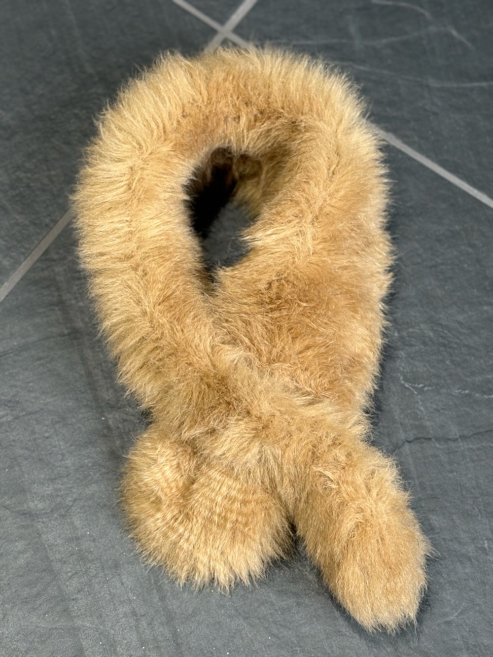 Retro Faux Fur Scarf/Collar Caramel